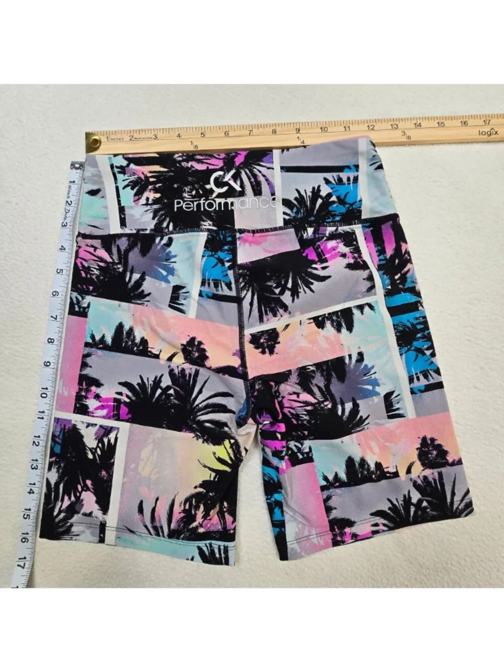 Calvin Klein Small Womens Performance Shorts Multi-Color Tropical Stretch - Picture 4 of 4